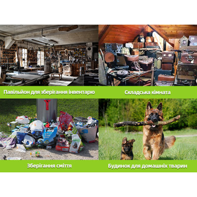 Металевий хозблок-сарай з двосхилим дахом DS-01. колір темно-сірий - PANTONE 10C