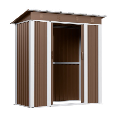 Металевий хозблок-сарай з односхилим дахом SS-01. колір коричневий
