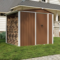 Металевий хозблок-сарай з двосхилим дахом NEXT-дрівник. колір коричневий