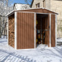 Металевий хозблок-сарай NEXT-дрівник з двосхилим дахом, колір коричневий