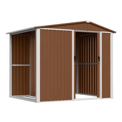 Металевий хозблок-сарай NEXT-дрівник з двосхилим дахом, колір коричневий