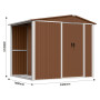 Металевий хозблок-сарай NEXT-дрівник з двосхилим дахом, колір коричневий
