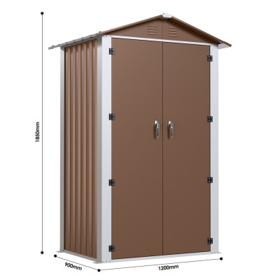 Металевий госпблок-сарай з двосхилим дахом DS-01. колір коричневий