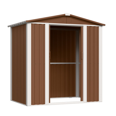 Металевий госпблок-сарай з двосхилим дахом DS-02. колір коричневий