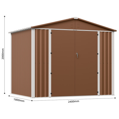 Металевий госпблок-сарай з двосхилим дахом DS-03. колір коричневий