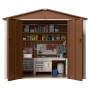 Металевий госпблок-сарай з двосхилим дахом DS-03. колір коричневий