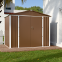 Металевий госпблок-сарай з двосхилим дахом DS-03. колір коричневий