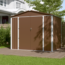 Металевий госпблок-сарай з двосхилим дахом DS-03. колір коричневий