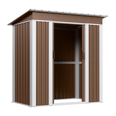 Металевий госпблок-сарай з двосхилим дахом SS-02. колір коричневий