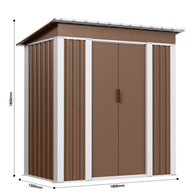 Металевий госпблок-сарай з двосхилим дахом SS-02. колір коричневий