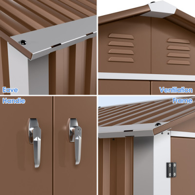 Металевий госпблок-сарай з двосхилим дахом SS-03. колір коричневий