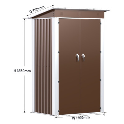 Металевий госпблок-сарай з двосхилим дахом SS-03. колір коричневий
