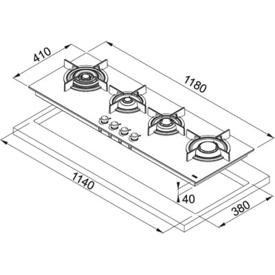 Варильна поверхня FRANKE Сrystal FHCR 1204 4G TC HE XA C (106.0496.078)