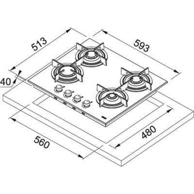 Варильна поверхня FRANKE Сrystal FHCR 604 4G TC HE XA C (106.0496.075)