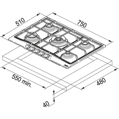 Варильна поверхня FRANKE Trend Line FHTL 755 4G TC C (106.0183.104)