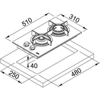 Варильна поверхня FRANKE Crystal FHCR 302 2G HE BK C (106.0374.278)