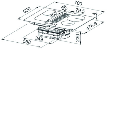 FRANKE Smart FSM 709 HI LL KIT Індукційна варильна поверхня + Витяжка + Набір труб для рециркуляції (340.0678.204)