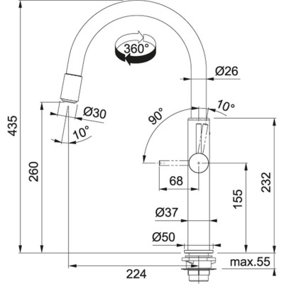 Змішувач FRANKE Pescara Pull Down (115.0545.135)