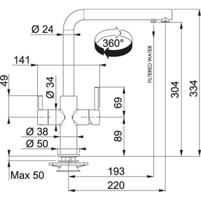 Змішувач FRANKE Neptune Clear Water