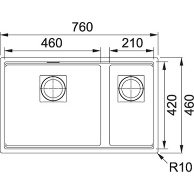 Комплект: • Коландер • Килимок Rollmat • Мийка кухонна FRANKE Kubus 2 KNG 120
