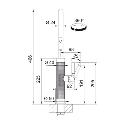 Змішувач FRANKE Mythos Masterpiece Pull Out, Антрацит (115.0711.555)