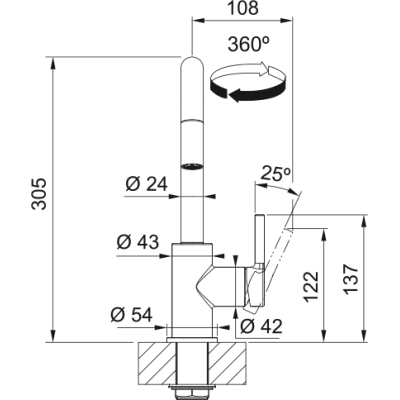 Змішувач Lina U Pull Down, Чорний матовий (115.0728.477)