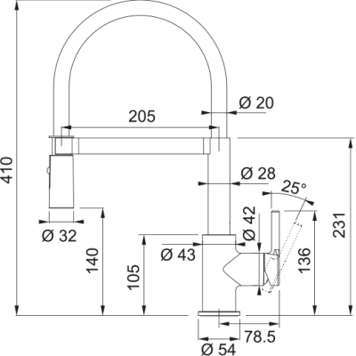 Змішувач Lina Semi Pro, Чорний матовий (115.0725.838)