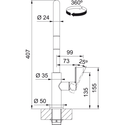 Змішувач Maris Slim J Pull Down, Хром (115.0728.388)
