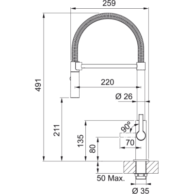 Змішувач Maris Slim SemiPro, Хром (115.0728.395)