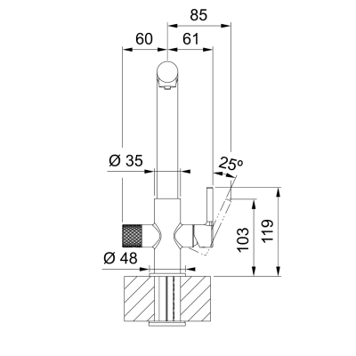 Змішувач FRANKE Lina L Clear Water, Чорний матовий (120.0730.802)