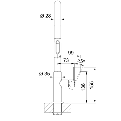 Змішувач FRANKE Maris Slim J Clear Water, Золото (120.0736.601)