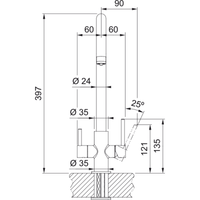 Змішувач FRANKE Lina Clear Water, Хром, з фільтром для води (160.0702.660)