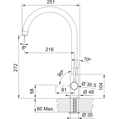 Змішувач FRANKE Lina Clear Water, Чорний матовий з фільтром для води (160.0702.681)