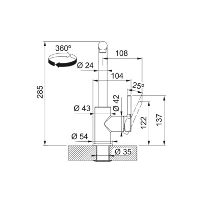 Змішувач FRANKE Lina L Shape Pull Out, Чорний матовий (115.0712.435)