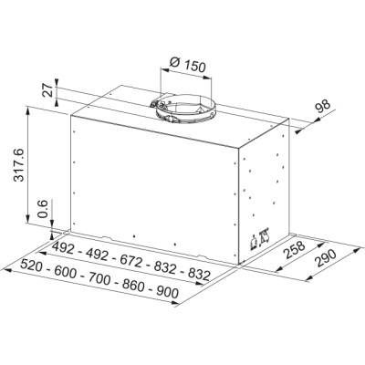 Витяжка FRANKE Box Flush Basic FBFE BK A70 (305.0728.431)