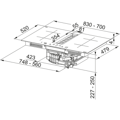 Плита з інтегрованою витяжкою FRANKE Smart 2Gether FSM 7072 4RC HI (340.0731.892)