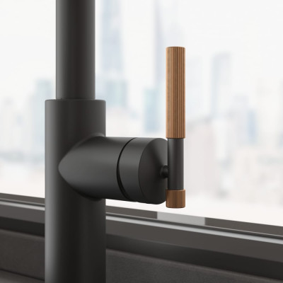 Змішувач FRANKE Maris Stripes J, поворотный витяжний, Bi-Matte Black/Copper (115.0747.674)