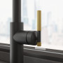 Змішувач FRANKE Maris Stripes U, поворотный витяжний, Bi-Matte Black/Gold (115.0747.676)