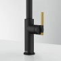 Змішувач FRANKE Maris Stripes U, поворотный витяжний, Bi-Matte Black/Gold (115.0747.676)