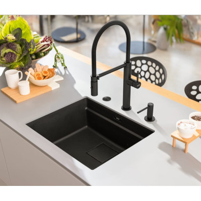 Змеишувач FRANKE Pescara Semi Pro PVD, гнучный вилив, Промышленный черный (115.0741.721)