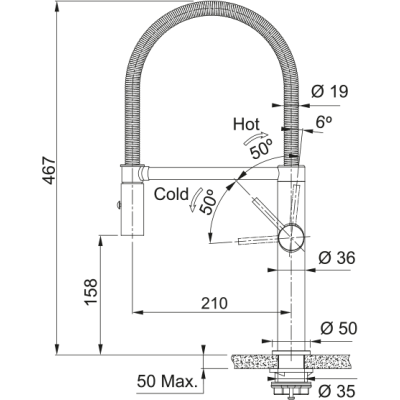 Змеишувач FRANKE Pescara Semi Pro PVD, гнучий вилив, Нержавеющая сталь (115.0741.700)