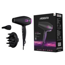 Фен Ardesto Violet PRO HD-Y221PRO ,1750-2100Вт, 2 швидкості, 3темп.режими,дифузор, чорний
