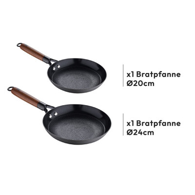 
              Набір сковорідок чавунних MasterPro Odin, 20/24 см (BGKIT-0083)
                          