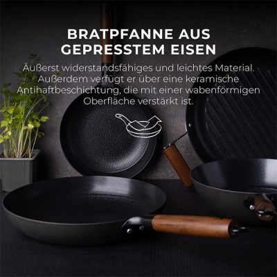 
              Набір сковорідок чавунних MasterPro Odin, 20/24 см (BGKIT-0083)
                          