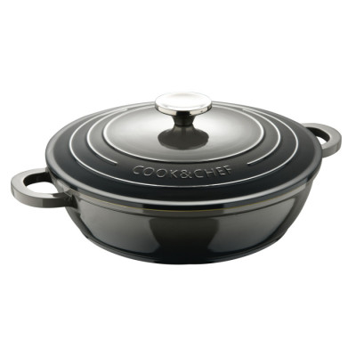 Сотейник з кришкою Bergner Excalibur, сірий, 24 см (BG-36103-GY)