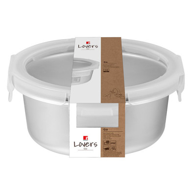 
              Контейнер для зберігання з нержавіючої сталі Bergner Go Lovers, 1,5 л, круглий (BG-36316-GY)
                          