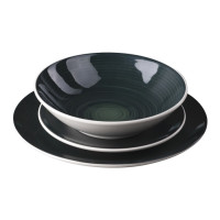 Набір тарілок Bergner Excalibur green, 12 предметів (BG-10243-GR)