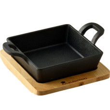 Чавунна мініформа з сервер. дошкою MasterPro Cook & share, 13,6 см, квадратна (BGMP-3805-4)