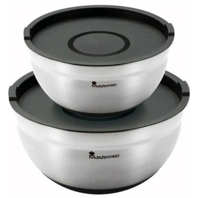 Набір мисок для змішування з кришками Bergner MasterPro, 2 шт (BGMP-1553)