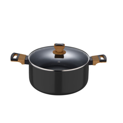 Каструля з кришкою Bergner Earth black, 28 см, 6 л (BG-32037-BK)